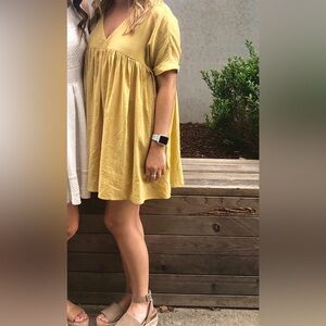 Mustard lightweight flowy dress